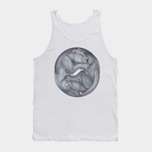 Yin-Yang Cats: Blue Tank Top